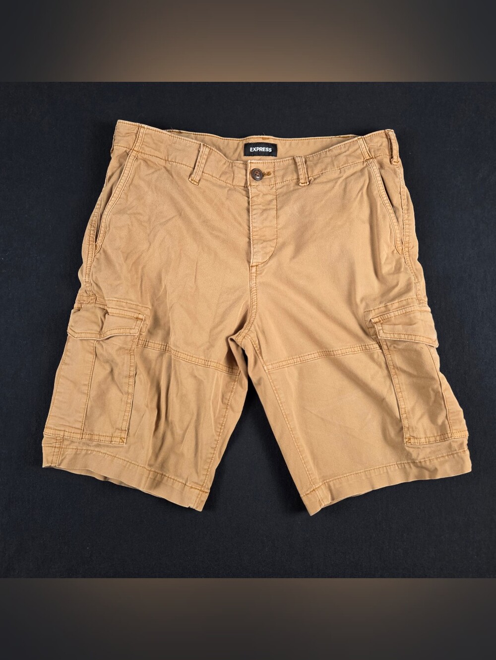 Express Classic Cargo Shorts Mens 32 Brown Stretch At The Knee 10